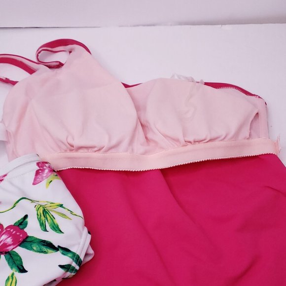 new Swimsuit Tankini Top Bikini Bottom Shoulder Scrunch Butt SMALL 4 6 Barbie - Picture 9 of 12